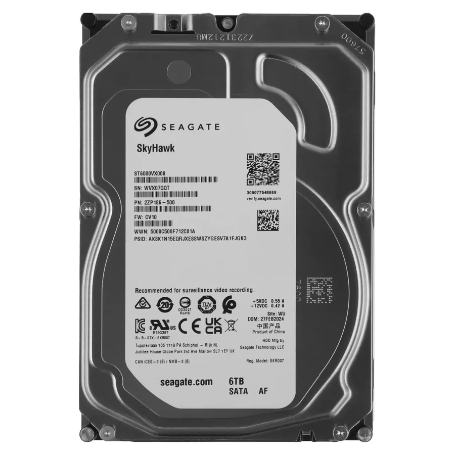 Жёсткий диск для видеонаблюдения Seagate SkyHawk ST6000VX008, 6 ТБ, SATA III