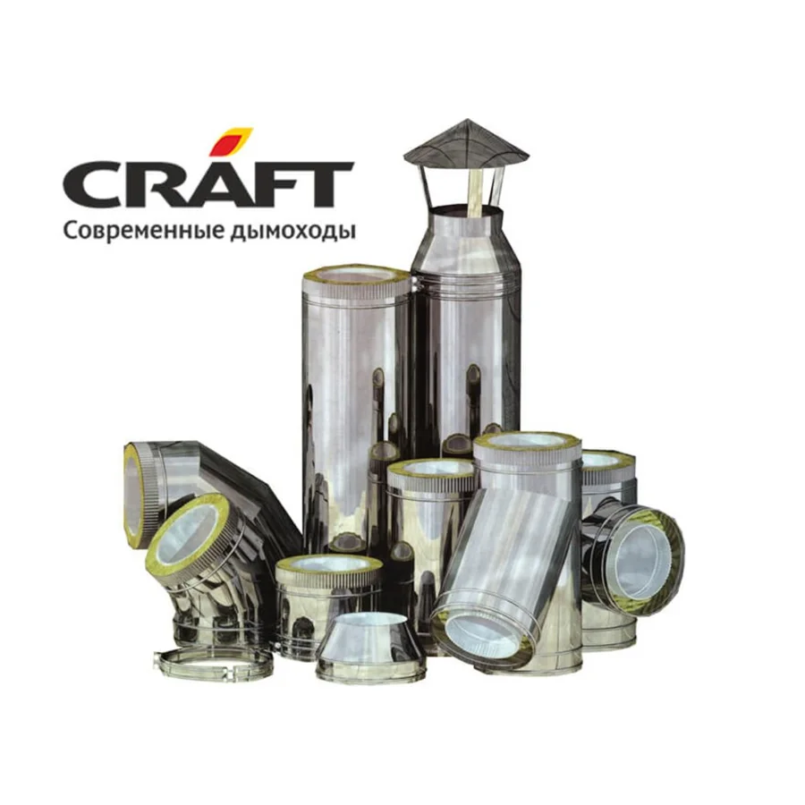 Комплект сэндвич-дымохода Craft HF 10 м через крышу, 115/200, AISI 316