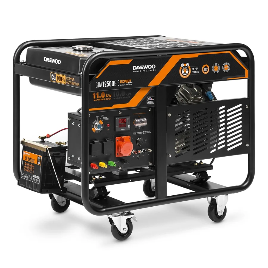 Бензиновый генератор Daewoo Power GDA 12500E-3, 10 кВт, 380 В, фото 1