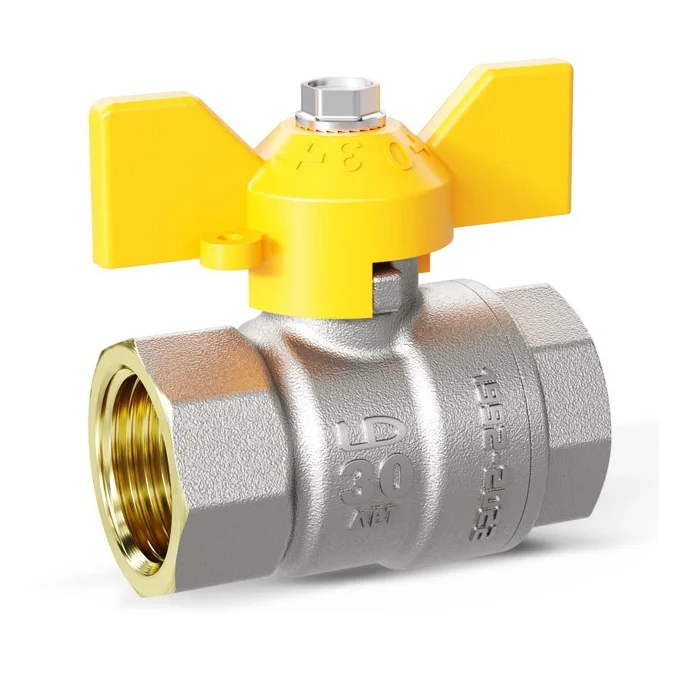 Кран шаровой газовый LD Pride 1/2" ВР-ВР, ручка-бабочка