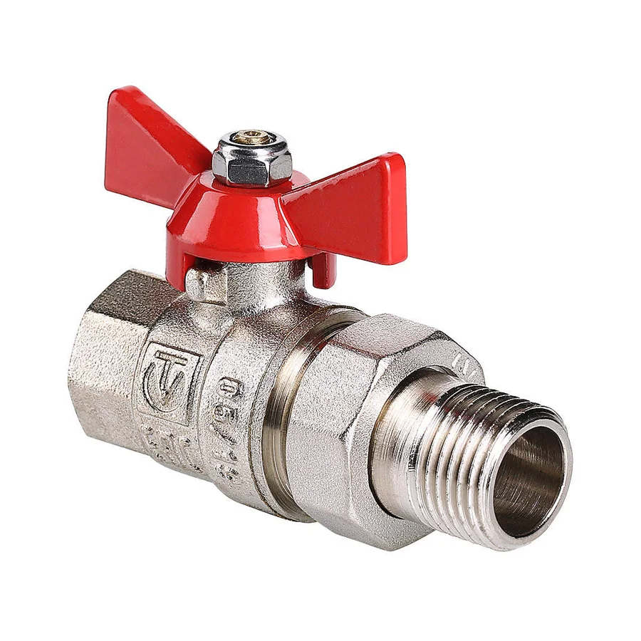 Кран шаровой Valtec BASE VT.227 1/2" с полусгоном, ручка-бабочка
