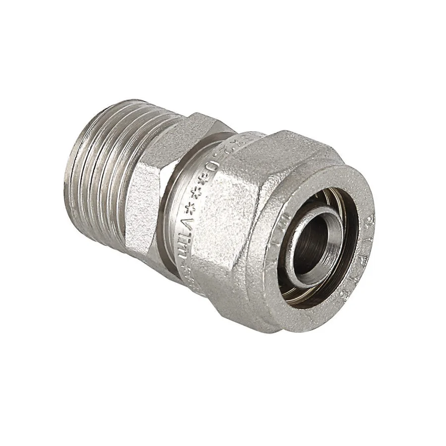 Фитинг обжимной Valtec VTm.301 с наружной резьбой, 16 мм × 1/2"