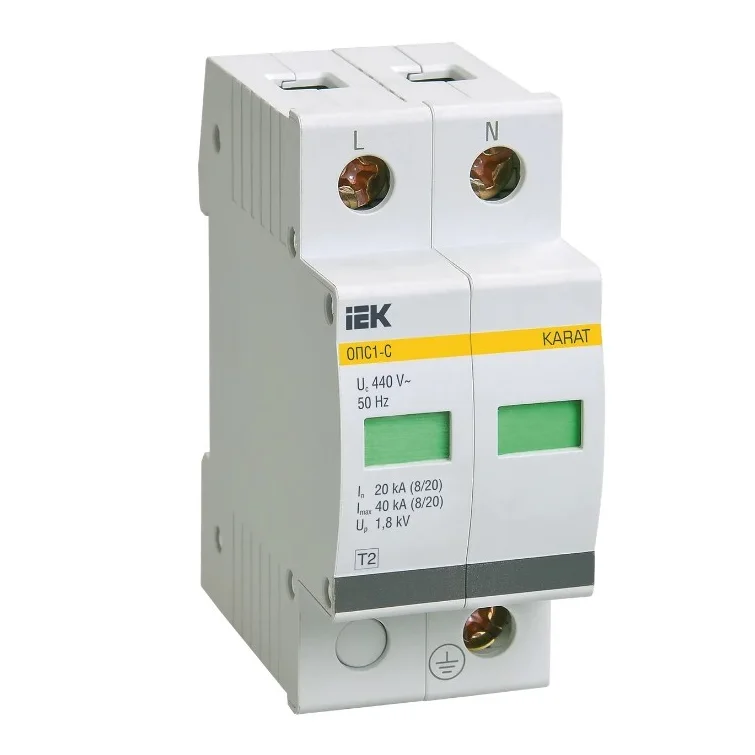Ограничитель перенапряжений (УЗИП) IEK ОПС1-C 1P+N, класс II, In 20 кА, фото 1