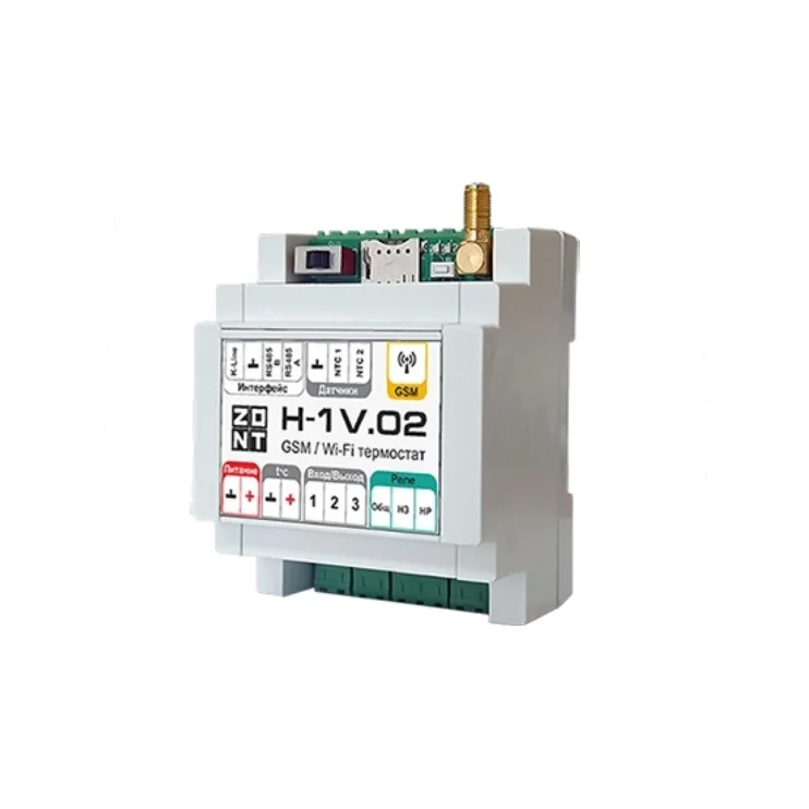 Контроллер отопления ZONT H-1V.02, GSM/Wi-Fi, DIN-рейка