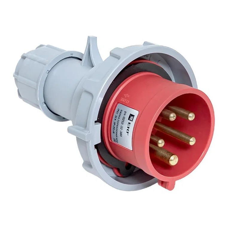Вилка силовая переносная EKF PROxima 0252, 32 А, 380 В, 3P+N+PE, IP67