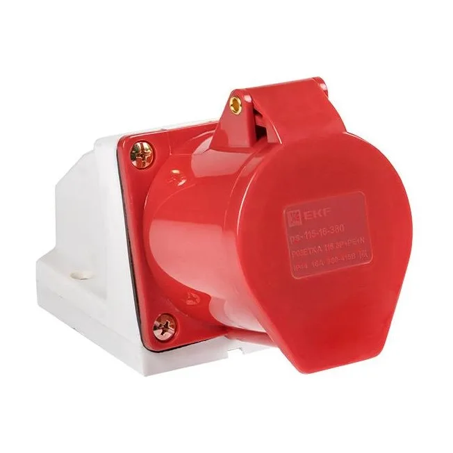 Розетка силовая стационарная EKF 115, 16 А, 380 В, 3P+N+PE, IP44, фото 1
